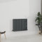 WarmeHaus 600x760mm Horizontal Column Designer Radiator Grey Rectangular Flat Panel Double Radiators Anthracite