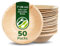 ECO Leaf 50 Disposable Palm Leaf Bowls |7”(18cm) Round Compostable Dinner Bowls | Eco-Friendly, Biodegradable Heavy-Duty Bowl for Wedding, Party and Picnic | Microwave & Oven Safe, Pack of 50