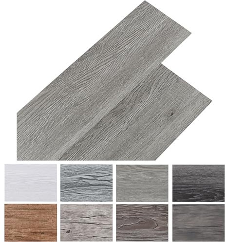 INMOZATA 5,02m²/ 36 Fliesen PVC Bodenbelag Selbstklebend Vinylboden Selbstklebend PVC Laminat -91,5 x 15,2cm -Dicke 2 mm Rutschfeste Wasserfest Schneidbar (Braungrau)