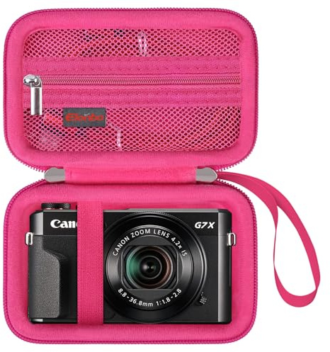 Elonbo Tragetasche für Canon PowerShot G7 X Mark III/ G7 X Mark II/ G7X Digitalkamera, G7X Mark iii/ii 4K Vlogging Kamera Reisetasche. Mesh Tasche passt Kabel, Raspberry
