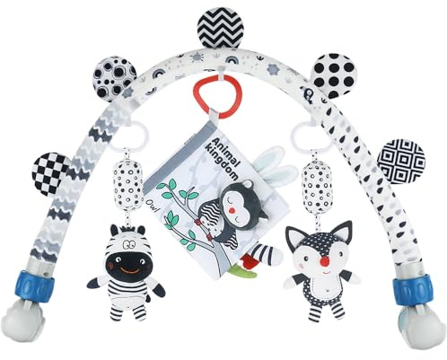 Baby Activity Travel Mobile Arch Toy, Black and White Crib Toys (Animal)