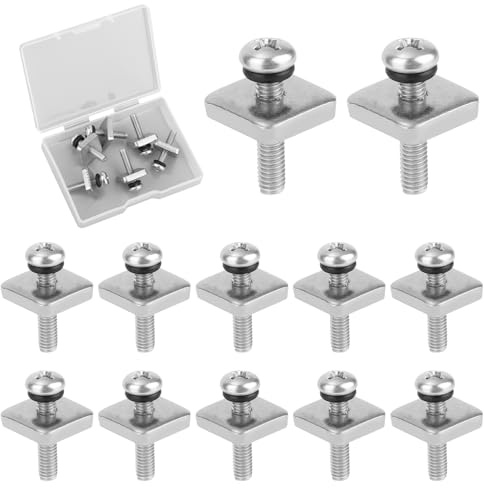 BOXOB 12pcs Fin Screws for Surfboard, 316 Stainless Steel Longboard Fin Screw and Plate with O Rings Surfing Accessories for Surf Paddle Board and Paddleboard SUP Replacement
