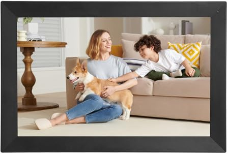 Jiawu WiFi Digital Photo Frame Wireless Image Framework Frame 13,3 Tum Smart -Ram för Uhale App Black (#1)