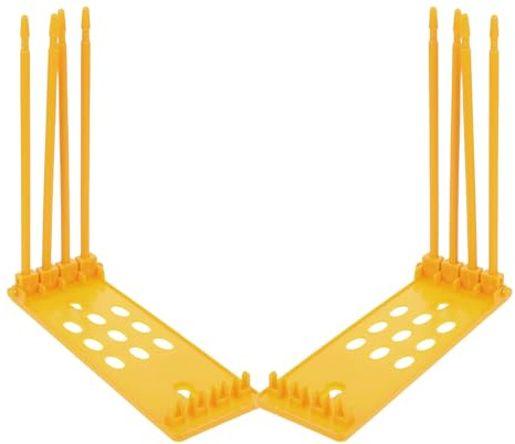 Genérico Soporte para Anillas de Paloma de Plástico Ligero Organizador para Patas de Paloma en Color Amarillo 2 Unidades Adecuado para Entrenamiento