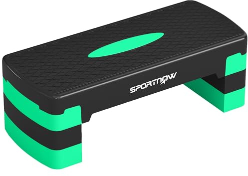 SPORTNOW Stepper Aerobico Regolabile, Step Palestra 10/15/20cm Verde