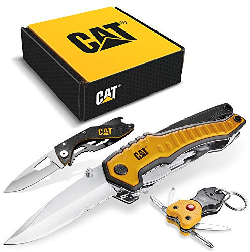 Cat 3 Piece 9-in-1 Multi-Tool, Knife, and Multi-Tool Key Chain Set - 240125