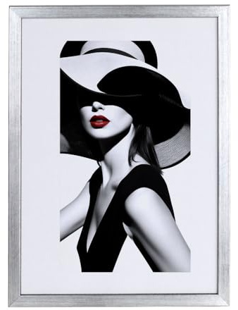 Holz Bilderrahmen Plexi Foto Rahmen Collage Wanddeko Poster S111: Farbe: Silber | Format: 40x60