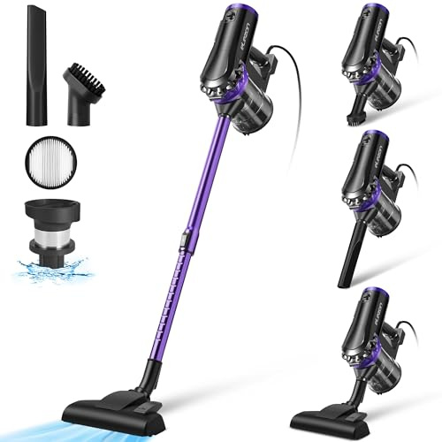 elezon F800 Corded Vacuum Cleaner 500W, 18KPa Powerful Suction, 23ft Long Cord, HEPA Filter, 1.2L Dust Capacity, 2-in-1 Handheld Stick Vacuum for Home Hardwood & Tile Floors