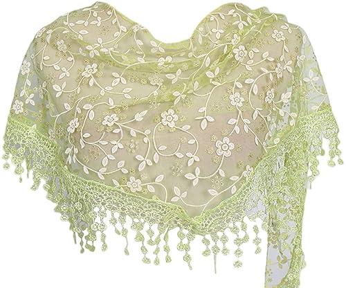 MAIRY Kopftuch Damen Hijab Leichte Feminine Spitze Teardrop Fringe Spitze Schal Vintage-schal Mesh-crochet Quaste Baumwollschal Der Frauen Für Frauen DE138008
