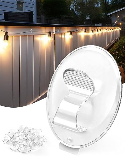 Outdoor String Lights Adhesive Hooks - 20Pcs Clips 3X Stronger Adhesion