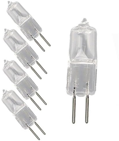 JZLBBC 5Pc Bombilla Halógena G5.3 24V 35W 50W 70W 100W Regulables G5.3 Lámpara Halógena Cristal Bombillas G5.3 Base Bipin Blanca Cálida,50W