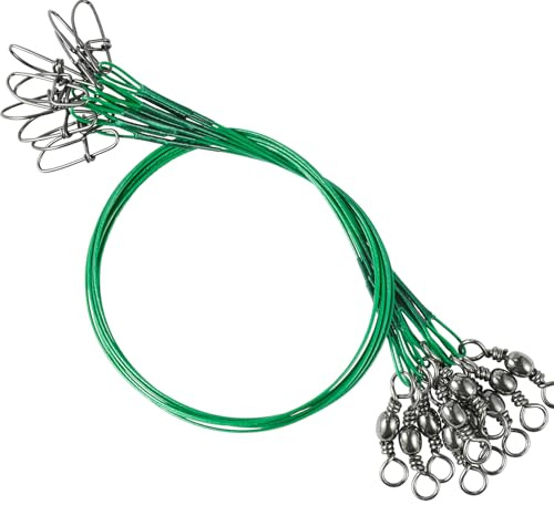 9Tong Swivels Line Fishing Leader Steel Wire Stainless Fishing Leaders Freshwater Fly Saltwater Wire Leader Fishing #2 30lb 7.8in 40pcs