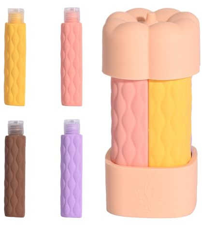 Genérico Botellas De Viaje Para Productos De Higiene Personal | Envases Recargables Portátiles,Botellas 4 En 1 Para Artículos De Tocador Antifugas Para Champú, Cosméticos Y Acondicionador