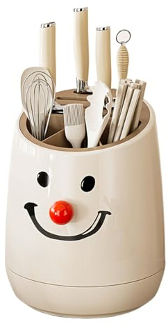 Rotating Knife Block, 360 Degree Rotating Cutting Block Holder, Compact Storage Organiser with Cute Design for Household and Family Kitchen