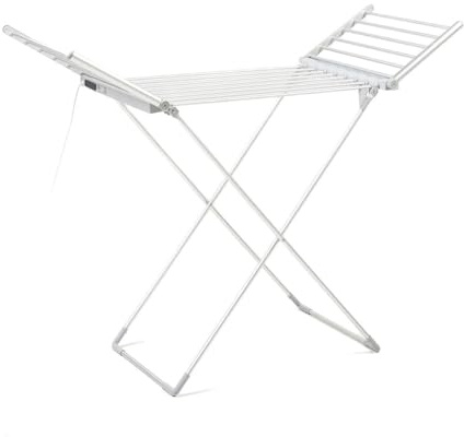 InnovaGoods Étendoir à Linge Pliable électrique, étendoir à Linge avec Ailes déroulantes latérales, étendoir Pliable 20 Barres, écran Tactile, séchage Rapide, séchoir électrique Température réglable