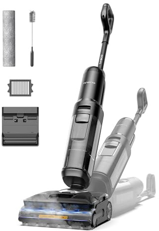Tineco Floor One S7 Stretch Steam Aspirateur Balai Vapeur sans Fil Tout-en-Un, 160℃ HyperSteam, Plat 180°, Auto-Nettoyage FlashDry 85℃, 80 Min d'autonomie, Parfait pour Les Saletés Collantes