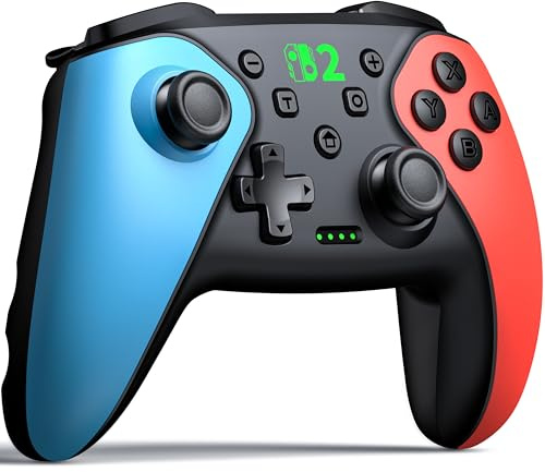 Wireless Pro Controller für Switch 2/Switch 1/Lite/OLED/Android/IOS/Windows, Gamepad mit Programmierbar/6-Achsen Gyroskop/Dual Vibration/Turbo/1000mAh Akku, Ergonomisch Gestalteter Präzise Joystick