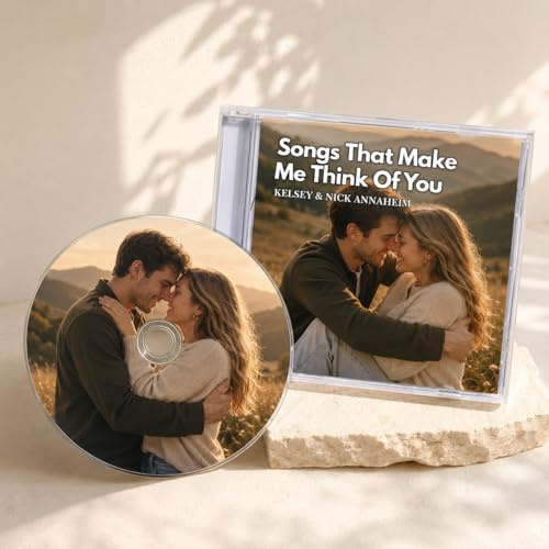Personalized CD & Jewel Case 5-12 Songs, Custom Music CD Album with Photo, Customized for Mom Wife Burning Music for Women/Men, Wedding/Birthday/Chrismas/Anniversaries Gift for Couple