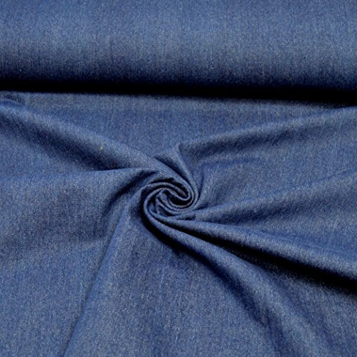 MAGAM-Stoffe Boston Dickerer Jeans Stoff 100% Baumwolle Oeko-TEX Meterware 50cm (3. Dunkelblau)
