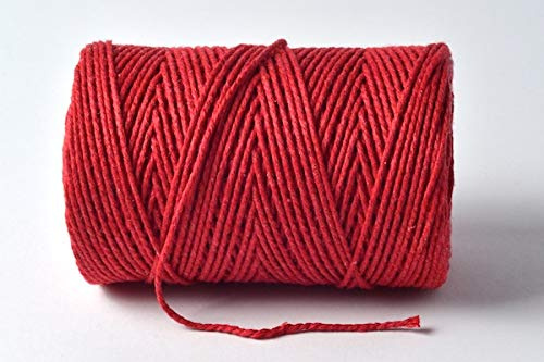 EVERLASTO, 100 m di spago in Cotone Massiccio (2 mm Circa) (Rosso Beefeater)