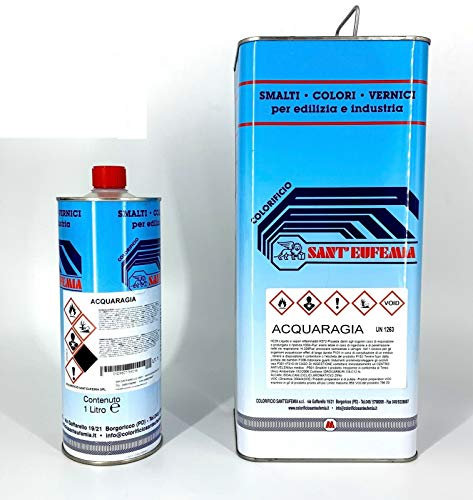 ACQUARAGIA PROFESSIONALE SOLVENTE SMALTO VERNICE COLORI SINTETICI LITRI 1-5-25 (5 Litri)