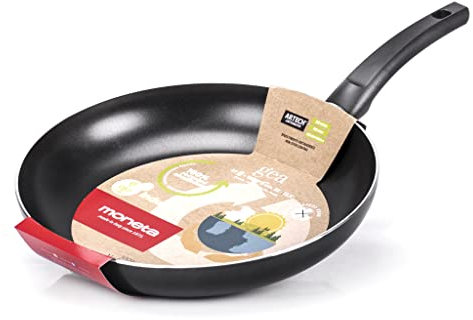 Moneta Gea Padella, 32 Cm, Alluminio 100% riciclato, per Ogni Piano Cottura Incluso l'Induzione. Made in Italy.