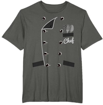 Chef Tshirt Uniforme Chaqueta Faux Funny Cook Shirt para cocinar Camiseta