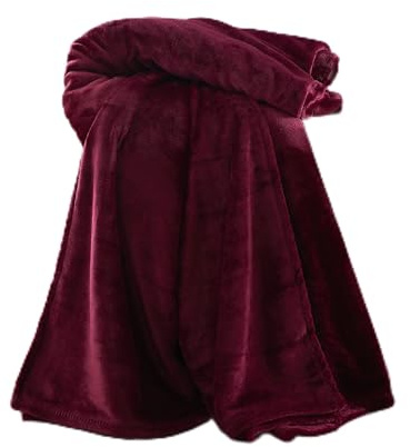 Catherine Lansfield Raschel Velvet Touch 130x170cm Blanket Throw Red