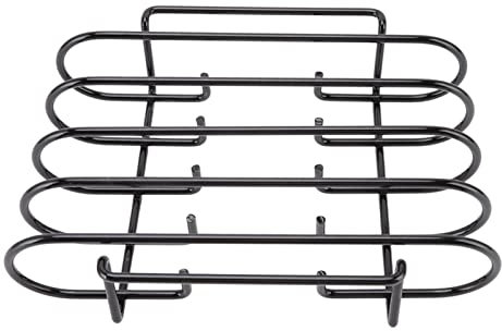 Grille à côtes, grille durable Support de grille à côtes original Charbon de bois Sonde de température intégrée Barbecue Fumer Cuisiner Peut contenir 6 côtes Accessoires debout pour four à gaz fumoir