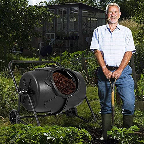 Tambor de Compost, Papel de comprespo de Compost de plástico de Patio Trasero al Aire Libre de 190L con asa