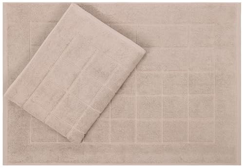 Betz 2 Stück Badvorleger Berlin Größe 50x70 cm 100% Baumwolle Badematte Badteppich Duschvorlage Qualität 650 g/m² Farbe Cappuccino