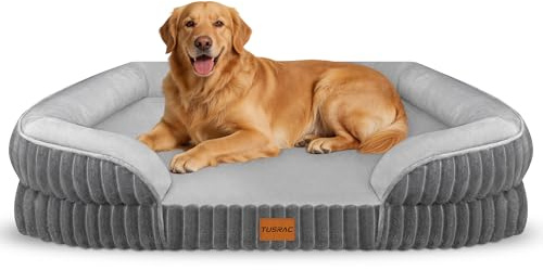 Panier Chien Grande Taille XXL Orthopedique, Amovible Lavable, 112x81x18cm | Memoire de Forme Lit pour Grande Chiens, Structure alvéolaire en Forme d'œuf, Coussin Chiens Antidérapant & Imperméable