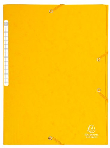 Exacompta 17106H 1 Mappe mit Gummizug Maxi capacity 3 Klappen aus Glanzkarton Maße 24 x 32 cm für Dokumente im Format A4 Farbe Gelb