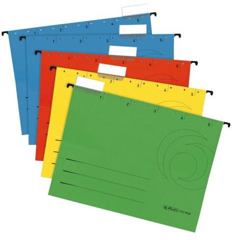 5 Herlitz Hängemappen/DIN A4 / Kraftkarton 230g/m² / 5 Farben