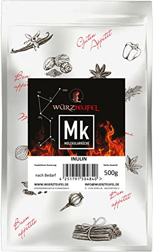 Würzteufel Inulin. Prebiotischer Ballaststoff. Oligofructose. Spitzenqualität aus Deutschland. Beutel 500g.