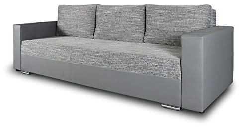 Sofnet - Schlafsofa Bird mit Bettkasten und Chromfüßen (D04 + Berlin 01)