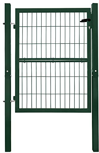V2Aox Porta Giardino Cancello Metallo Lucchetto Chiave Barriera, Colore/Altezza Porta:Verde / 120 cm