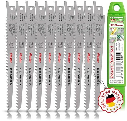 CONBRA® Hoja de sierra sable para yeso/Rigips compatible con sierra de sable Bosch GSA 12 V-14, GSA 1100 e, GDE 18 V-26 d. Hoja de sierra sable GSA 1300 PCE Professional