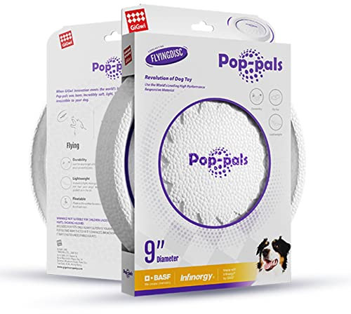 GiGwi Frisbee für Hunde, Ball, Flugscheibe, Wurfring, Disc, Pop-pals, aus E-TPU (Infinergy), extrem elastisch und widerstandsfähig, ideal zum Apportieren