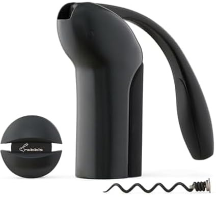 Rabbit Sacacorchos de palanca vertical con cortador de papel de aluminio