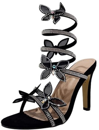 Omeslike 11CM/4.33IN Femmes Mode Personnalité Talons Hauts Dames Pompes Fête Soirée Robe Chaussures Pole Dancer Strip-teaseuse Grande Taille 35-42,Noir,40 EU
