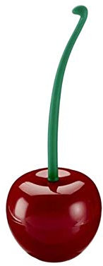 Cherry - Juego de escobilla de inodoro y soporte | Lindo juego de escobilla de inodoro de cerezo | Cepillo de limpieza de inodoro con cerdas de limpieza profunda, ahorro de espacio