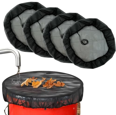 4 Stück Regentonnen Netz Abdeckung 100CM Netz für Regentonnen mit Gummizug Wetterbeständiger Mückenschutz Regentonnennetz Sommer Wetterbeständigkeit Haltbarkeit