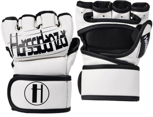 Harssidanzar Boxhandschuhe SU001US Kampfsporthandschuhe für Damen und Herren, Weiß, Größe S/M
