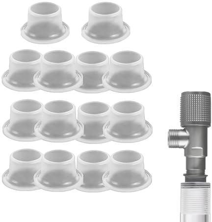 JCUGSBS Sello de Grifo Estanco,14 Piezas Sello de Silicona para Grifo,Grifo Junta Silicona Materia Prima Cinturón,Junta a Prueba de Fugas,Conveniente,Adecuada para Varios Accesorios de Plomería,blanco