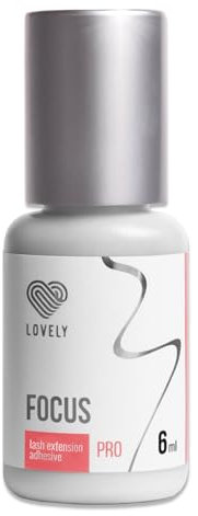 LOVELY Pegamento para pestañas FOCUS – pegamento rápido, tiempo de secado: 0,5 segundos, 8 semanas de fuerza de adherencia, resistente – Pegamento para pestañas para extensiones de pestañas adecuado