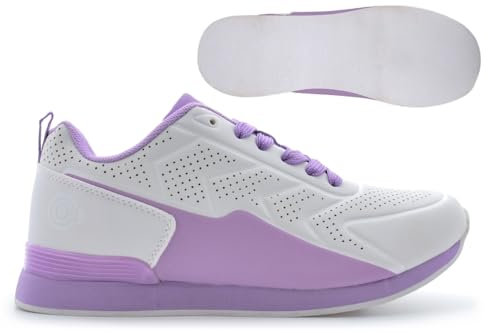 Womens Bowling Trainers Womens Bowling Shoes Size 7 Lawn Bowls Shoes Size 8 Ladies Bowls Trainers Garden Bowl Trainer Garden Bowl Shoe Lace Up Sizes 3-8 White/Lilac 6 UK