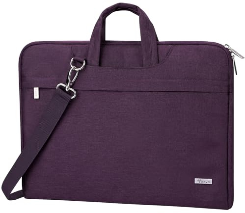 Voova Laptop Bag 17 17.3 inch, Waterproof Laptop Case Sleeve with Shoulder Strap, Large Slim Computer Cover Briefcase for 17-18 Inch MacBook HP Lenovo Acer Asus Dell Laptop, Men Women-Dark Purple