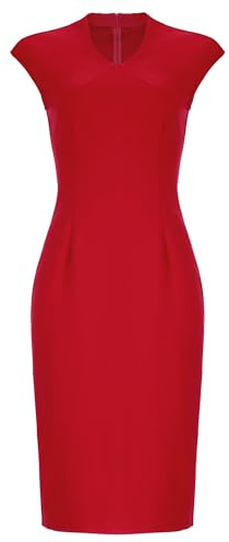 Allegra K Robe de Business Femme Col V sans Manches Robe Élégante