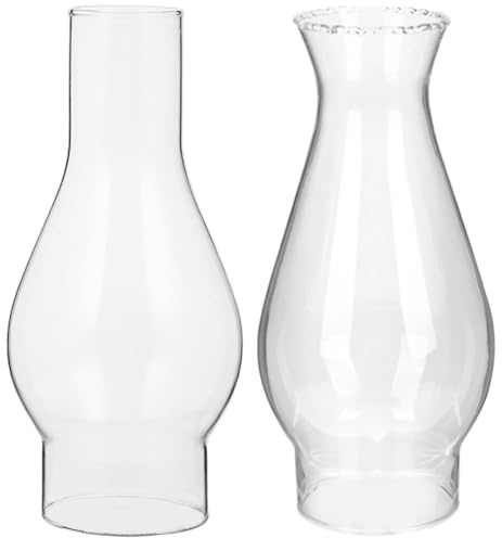 SWETRACE 2 Piezas de Pantalla para Lámpara de Aceite Pequeña de Vidrio Resistente a Altas Temperaturas Diseño Retro y Borde Enrollado para Protección de Lámparas de Queroseno